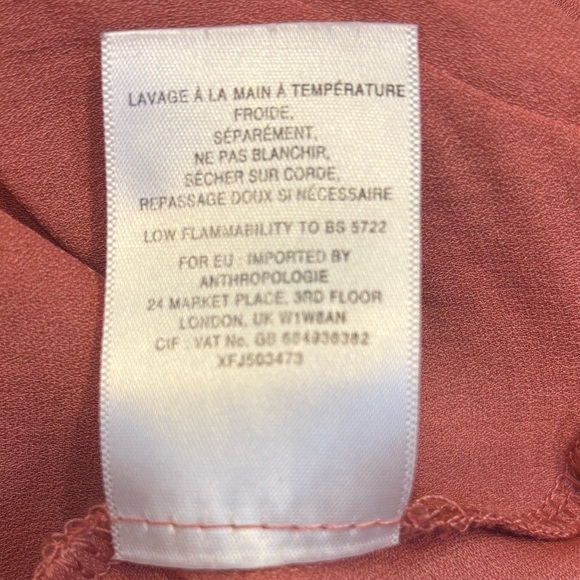 Anthropologie Maeve Long sleeve Cold shoulder wrap blouse in coral, size XS - Picture 12 of 12